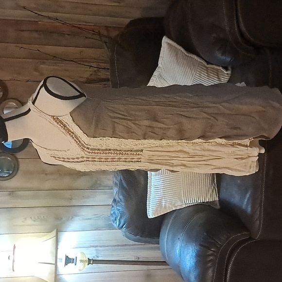 Ryu Bohemian Crochet Trim Embroidered Sleeveless Mini Dress Size S - Picture 4 of 12